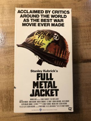 Rare Oop 1st Edition Full Metal Jacket Vhs Video Tape Stanley Kubrick War Film