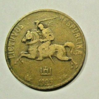 1925 LITHUANIA 50 CENTU - KM 75 - Circulated - Rare Coin - 1/2 Litas 2