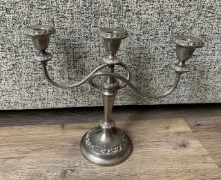Vintage Georgian Style Ianthe Silver Plated 3 Branch Candelabra - Made In England