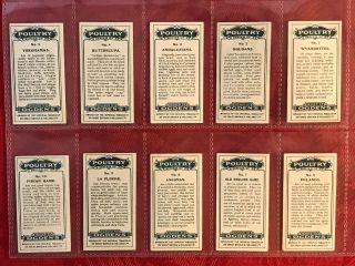 1915 OGDEN ' S - POULTRY - 1ST SERIES FULL 25 CARD SET - TOBACCO CARDS - SCARCE,  RARE - EX - MT 3