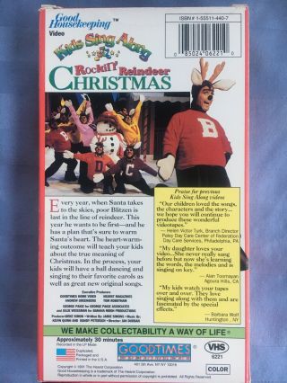 RARE Good Housekeeping: KIDS SING ALONG Rockin ' Reindeer Christmas VHS 2