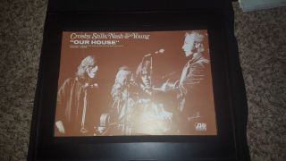 Crosby,  Stills,  Nash & Young Our House Rare Promo Poster Ad Framed
