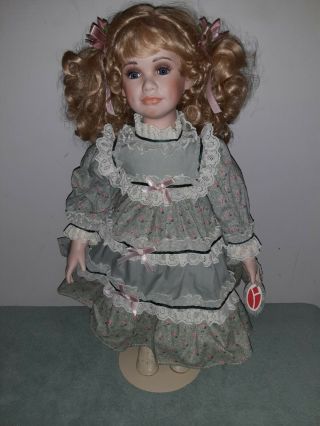 Vintage Delton Porcelain Doll 20 " Collectible Dolls Girl