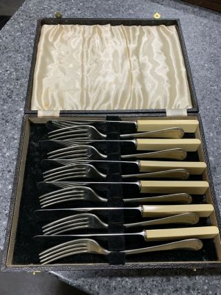 Vintage Boxed Set Of Knives And Forks