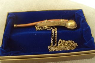 Nauticalia Royal Navy Pattern Brass & Copper Bosuns Call Whistle Boxed.