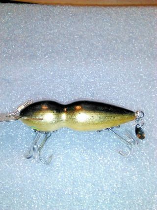 Old Lure Vintage Wooden Topwater Lure Bass Buster Black/gold W/painted Eyes.