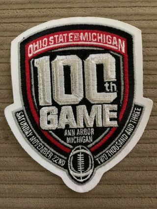 Rare Team Issue Ohio State Vs Michigan 100th Game Authentic Jersey Patch
