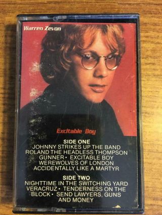 Warren Zevon Excitable Boy Vintage Rare Cassette Tape Late Nite Bargain
