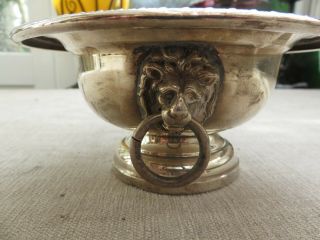 Antique Quality Vase Ornate Silver Plate Lion Head Sides Flower Arranging