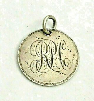 A Lovely Antique Early Victorian Sterling Silver 925 Coin Love Token Charm