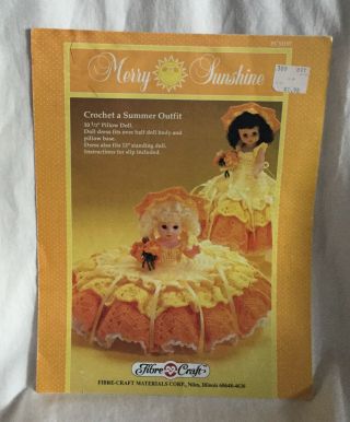 Fibre Craft Merry Sunshine Crochet Pattern - 10 1/2” Or 13” Doll - Fcm197 - 2