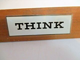IBM Early Think Sign Wood w/ Metal Plaque RARE,  IBM Think Note Pad 3