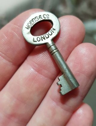 Ornate Old Antique Vintage Keys Hobbs & Co Lever Lock Door Box Furniture Tools
