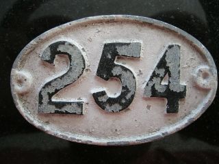Reclaimed Cast Metal Alloy Oval Number,  House,  Gate,  Workshop 254
