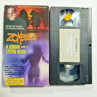 Zombie 4 Jess Franco Vhs Tape Horror Rare Oop Tz Edde Virgin Living Dead Sov Htf