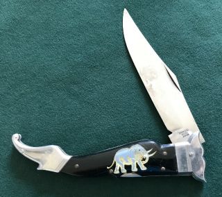Japan Made Stainless Vintage Elephant 4.  7 Inch Blade Pocket Knife Rare Os.