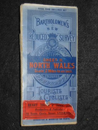 Vintage Bartholomew Map Of North Wales - C1920 - Sheet 11 - Welsh,  Gwynedd,  Mon