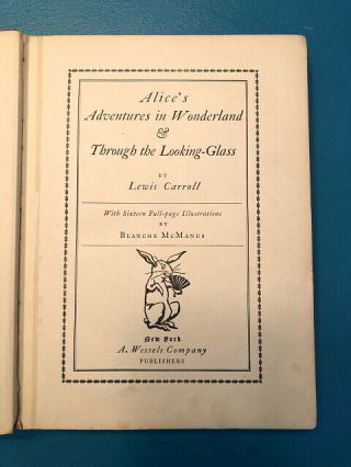ALICE’S ADVENTURES IN WONDERLAND & THROUGH THE LOOKING - GLASS 1ST EDITION,  RARE 2