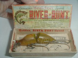 Rare Heddon River Runt Spook Lure W Box Fishing Collectible Advertising Find