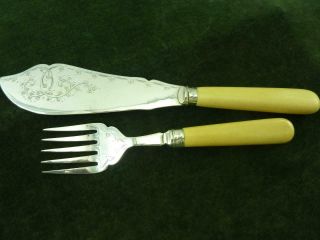 Pair Vintage Harrison Fisher Fish Servers Silver Plated C.  1921