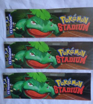 Rare 3 Venusaur Pokemon Stadium 2000 - Set Of 3 Book Mark