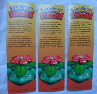 RARE 3 Venusaur Pokemon Stadium 2000 - Set of 3 Book Mark 2
