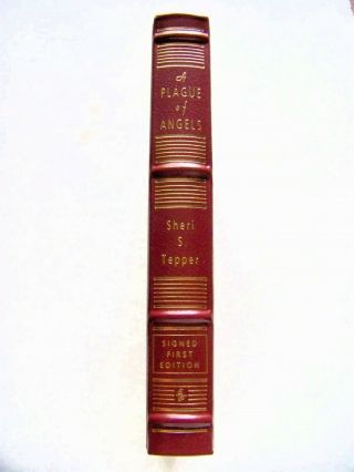 Rare Multi - Signed Easton Press Sci - Fi A Plague Of Angels By Sheri S.  Tepper