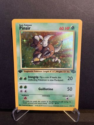 : 1st Edition Pinsir Jungle Rare Holo 9/64 First Edition Pokémon Card
