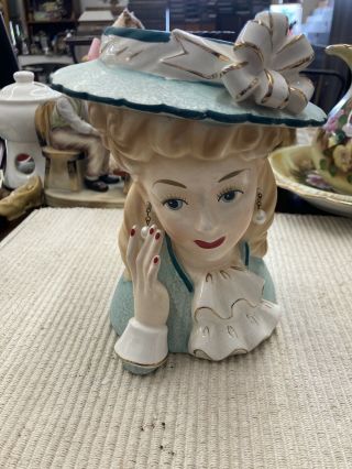 Rare Vintage Relpo K1333l Lady Head Vase