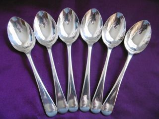 Set Of 6 Antique Silver Plated Epns Viceroy Old English Pattern Teaspoons A