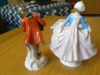 Antique Miniature Sitzendorf Porcelain - Lady and Gentleman 3