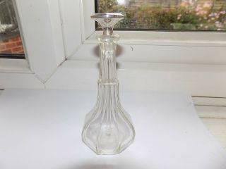 Antique 1923 Hallmarked Silver & Cut Glass Perfume Bottle With Dipstick