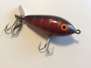Rare Vintage Wood Top Bomber Lure,  and,  4013 Red Side 2