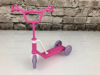Vintage 1988 Barbie Mattel Pink Purple 3 Wheeled Push Scooter Htf