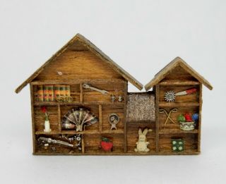 Vintage Wooden Shadow Box Artisan Dollhouse Miniature 1:12