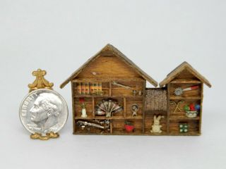 Vintage Wooden Shadow Box Artisan Dollhouse Miniature 1:12 2