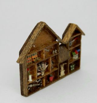 Vintage Wooden Shadow Box Artisan Dollhouse Miniature 1:12 3