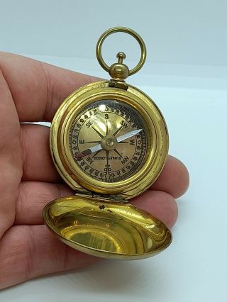 Vintage Stanley Of London Brass Compass Nautical Navigation