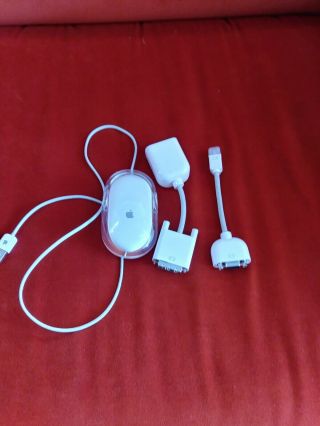 & Rare Wired Apple Pro Mouse White With Extra Cords