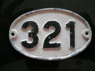 Reclaimed Cast Metal Alloy Oval Number,  House,  Gate,  Workshop 321
