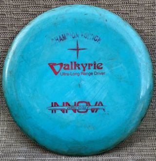 Rare Blue Innova First Run Ce Valkyrie Golf Disc Champion Edition Pfn Pat 175g