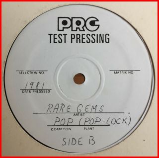 Electro Funk 12 " Rare Gems - Pop (pop - Lock) Mega Rare Magic Disc Test Press Nm Mp3