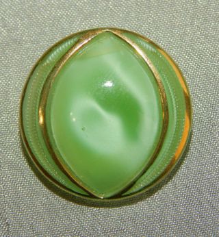Antique Vintage Glass Button Moonglow W/ Luster Back Marked Apx:3/4 " 514 - E