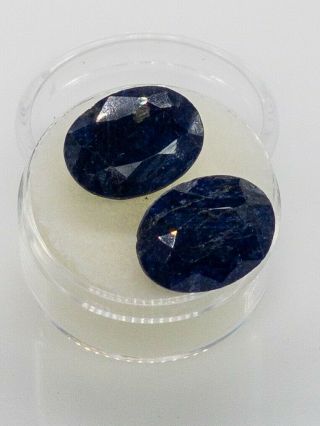 Rare $2000 24ct Oval Cut Blue Sapphire Matched Pair Loose Set