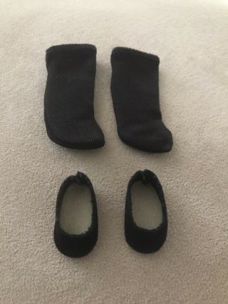 Madame Alexander Doll Black Slip On Shoes & Black Thigh High Socks For 8 " Doll