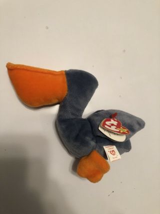 Rare Retired 1996 Ty Beanie Baby Scoop,  P.  E.  Pellets,  Error On Tag