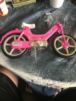 Vintage 1983 Barbie Hot Pink Moped Scooter Motor Bike Bicycle Mattel