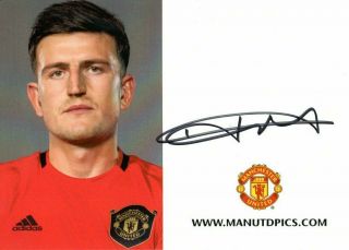 Harry Maguire (manchester United) Hand Signed Club Card 2019/20 Rare
