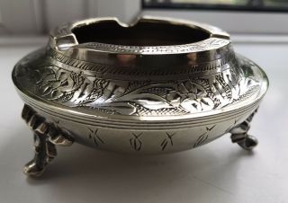 Vintage Good Quality Silver Plate Footed Ashtray