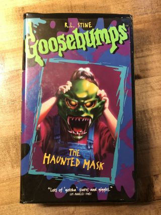 Rare Oop 1st Edition Goosebumps Haunted Mask Clamshell Vhs Video Rl Stine Horror